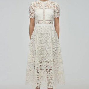 Self-Portrait Ivory Midi Dress